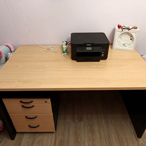 Dromeas professional home office desk with 3-drawer cabinet