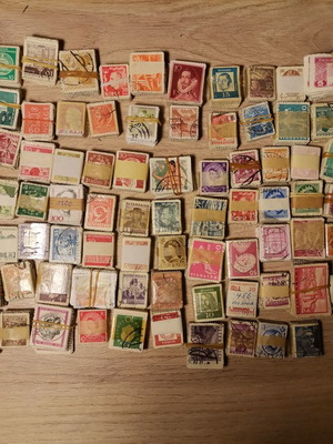 Lot of 100 used stamps, total 10,000 pieces
