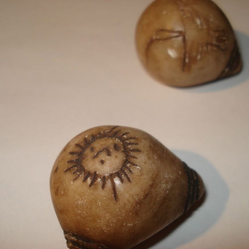 Chumpi carved natural stone used, set of 5 from Peru for ceremonies