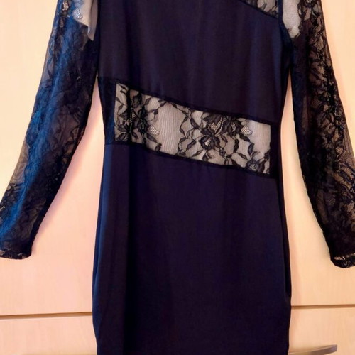 Dress new with lace sleeves, modern design, black, Shein