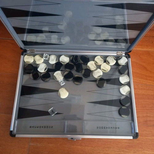 Backgammon used for travel with iron case
