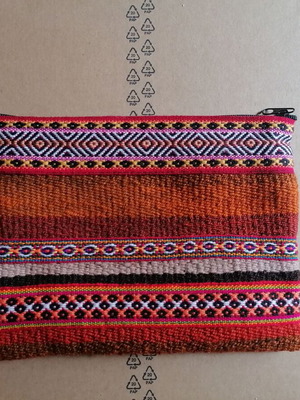 Peruvian woven toiletry bag new, handmade from sheep wool