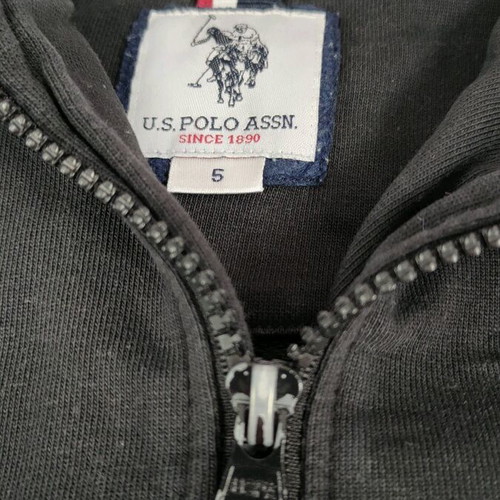U.S. Polo Assn. jacket used, black, size 116 for 5 years old