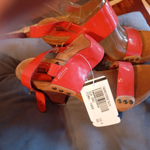 Hilfiger Denim Red Wedge Sandals Size 39 Like New