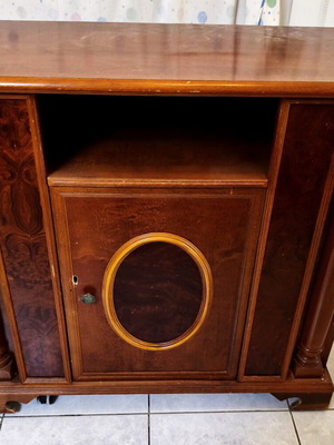 Entrance furniture vintage with wheels, 1 shelf and cabinet used