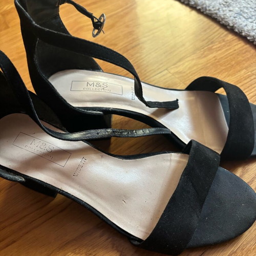 Marks & Spencer women's suede sandals new, black, size 38
