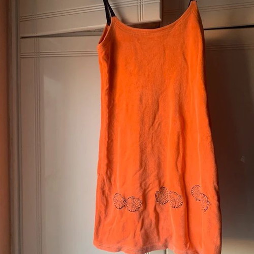Orange terry beach dress Palm size Small like new