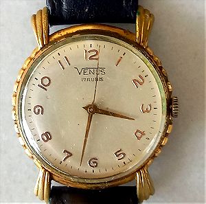 Ρολόι Venus, με σπάνια διάταξη των αριθμών, κουρδιστό, δεκαετίας '40 - '50