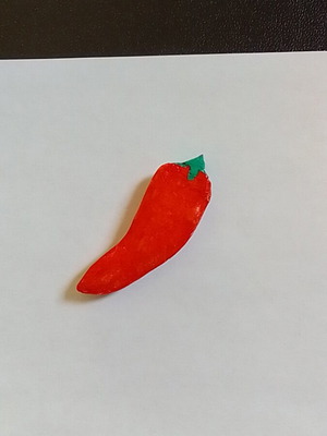 Handmade clay chili pepper magnet