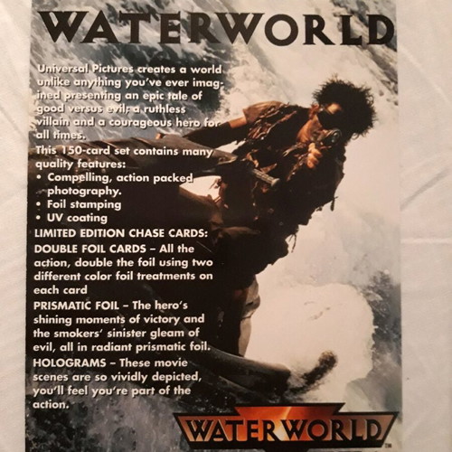 Waterworld 1995 collectible promotional card new