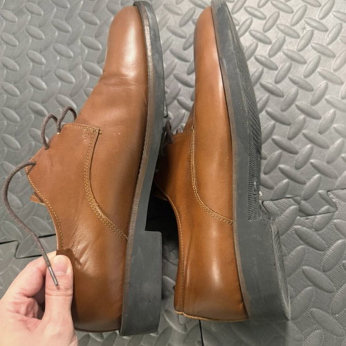Men's leather shoes used, brown classic style, size 42