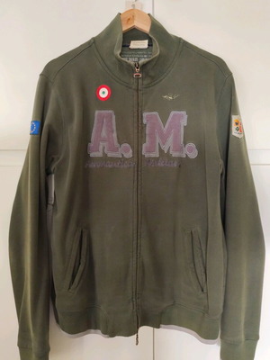 Aeronautica Militare sweatshirt jacket used, green, size L