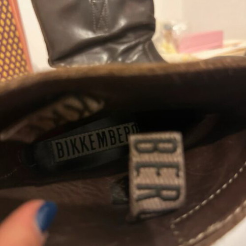 Bikkembergs leather ankle boots like new, brown, size 38