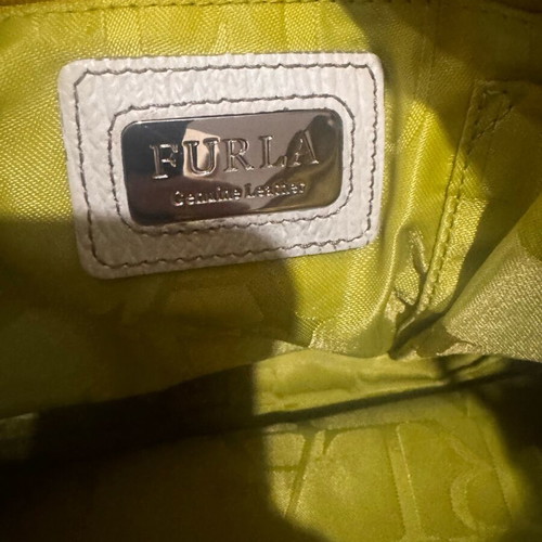 Furla shoulder bag like new, white natural leather