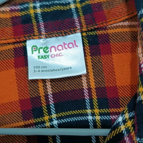 Prenatal shirt for boy 3-4 years like new, long sleeve, black and orange