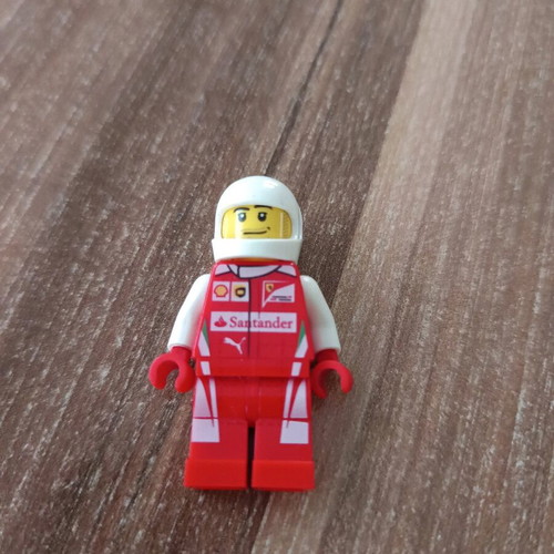 Lego Ferrari driver figure like new missing helmet protector
