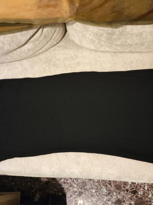 Maxi dress with short sleeves and joker neck, used, size M, black
