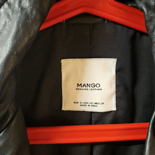 Mango biker jacket genuine leather like new, small, black