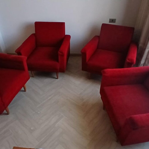 Retro armchairs used, set of 4, from 1975