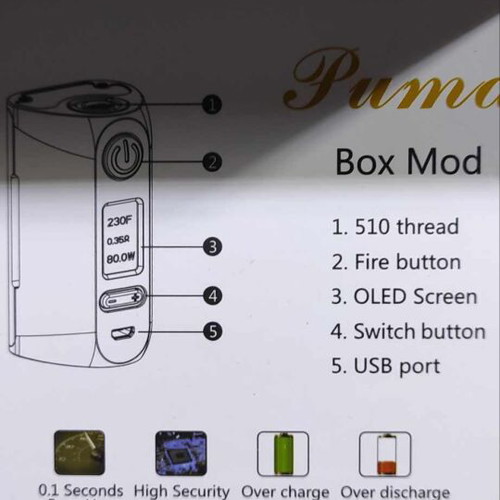 Vapor Storm Puma 200w TC Box Mod used