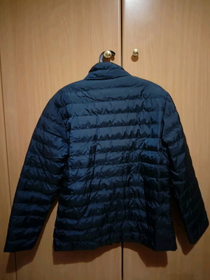 New dark blue quilted jacket.