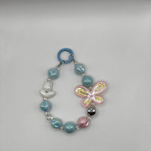 Handmade key chain Blue butterfly new