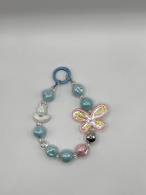 Handmade key chain Blue butterfly new
