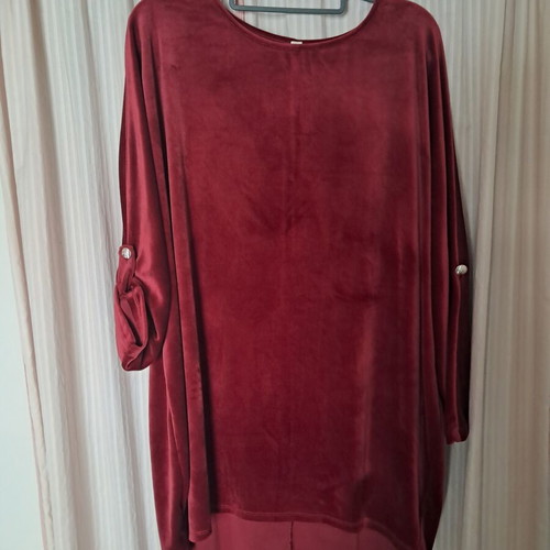 Velvet dress burgundy like new, versatile blouse dress