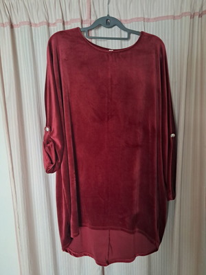 Velvet dress burgundy like new, versatile blouse dress