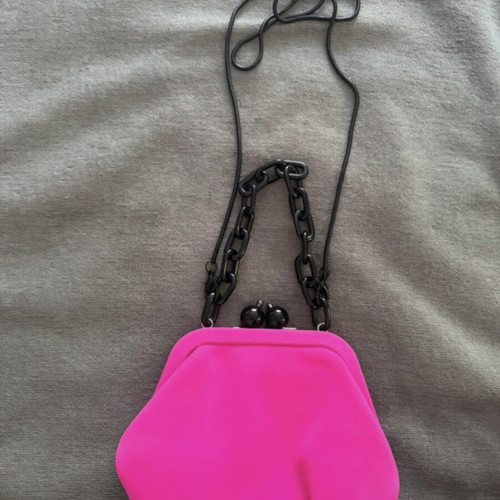 Folli Follie shoulder bag with short and long chain, pink