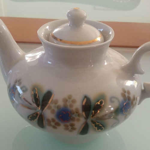 Porcelain mini teapot used, Soviet