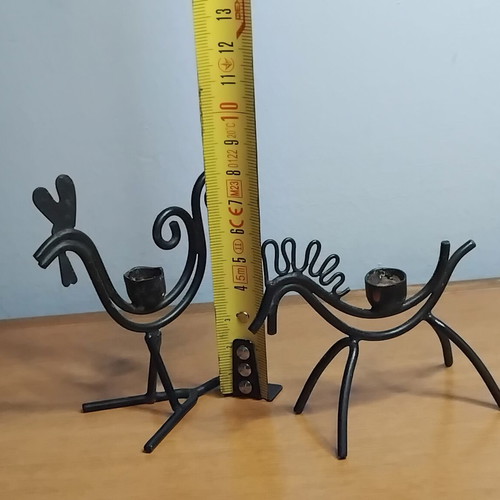 Vintage Gunnar Ander Metal Candleholders Sweden 1950s-60s