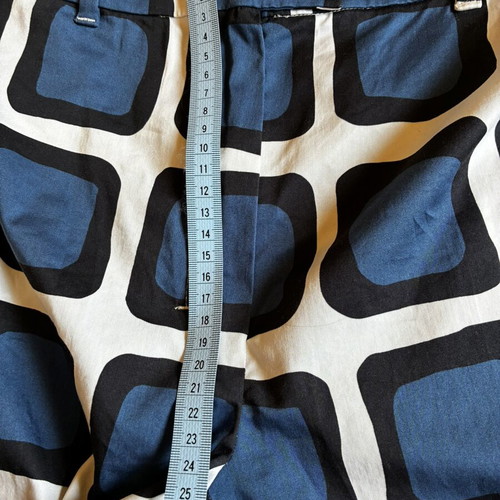 Max Mara Striking Cotton Blend Trousers with Geometric Pattern, Like New