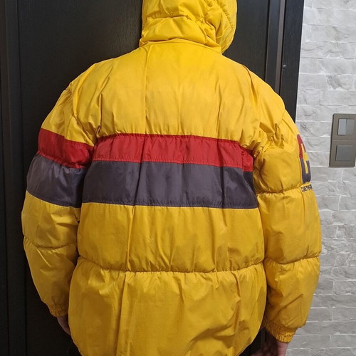 Chevignon Vintage Puffer Jacket Sport Dept Large, like new, yellow color-blocking
