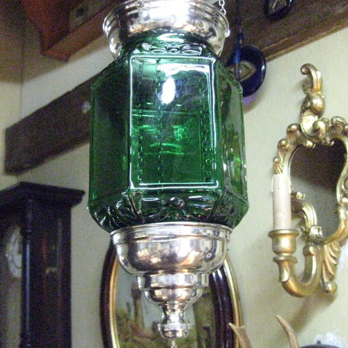 Glass hanging lamp used like new