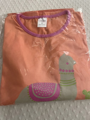 Comfort children's pajamas new, cotton, size 10 with slim fit, green and orange
