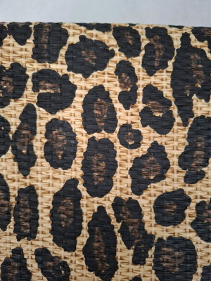 Straw leopard bag H&M used, multicolor