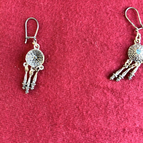 Silver earrings with aqua marina like new