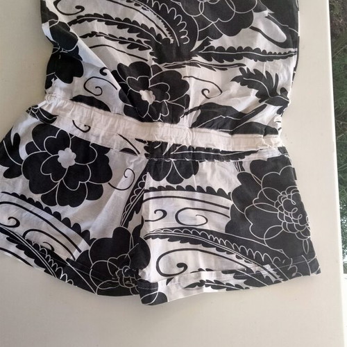 Valerie strapless romper one size, like new, black and white floral cotton
