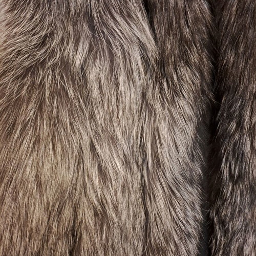 Fur sleeveless vest natural fox fur like new, sizes S and M, black with silver