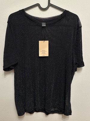Shein black see-through women's blouse with shimmer, XL