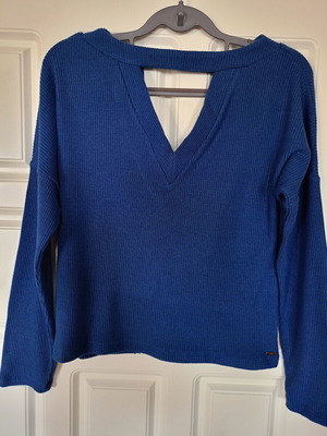 Top long-sleeved with V neckline Toi&Moi like new, blue, size L