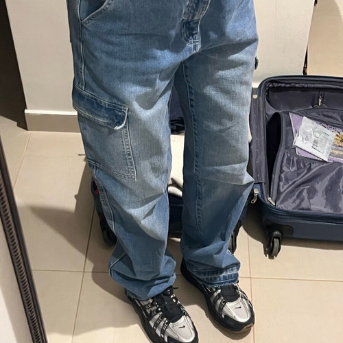 Cargo jeans like new, size M 38, blue