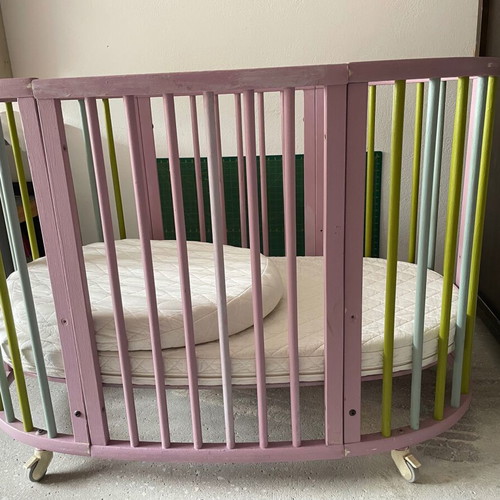 Βρεφικό κρεβάτι Stokke Sleepi Bed μεταχειρισμένο με δύο στρώματα και λίκνο