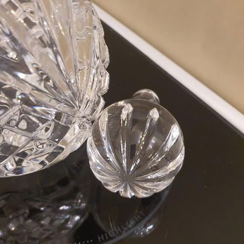 Crystal carafe new, heavy Slovak crystal 33cm