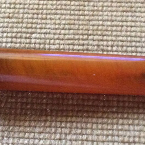 Old French pipe used, amber and 750 gold art nouveau style