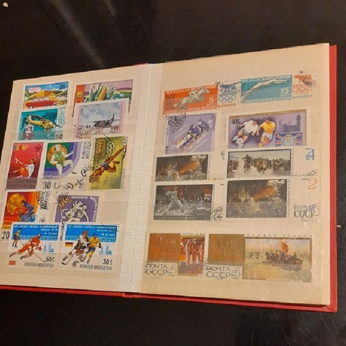 Small album used with thematic sealed and unsealed stamp series