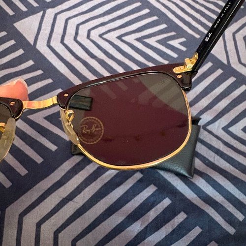 Ray-Ban sunglasses used, black and gold