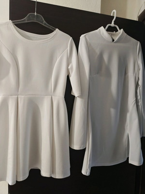 White mini dresses like new, set of 2 pieces
