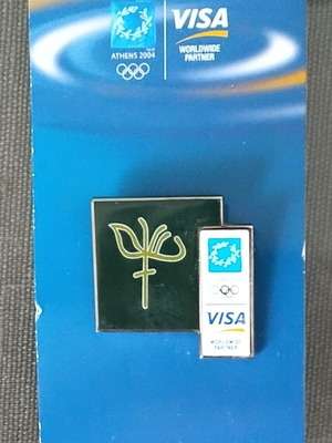 Athens 2004 Olympic Games pin like new, Visa sponsor badge